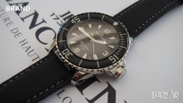 Мъжки часовник BLANCPAIN Fifty Fathoms клас 5А+ изключително рядък, снимка 4 - Мъжки - 25474574