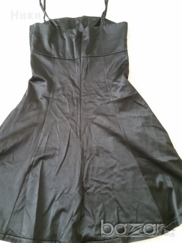 Черна сатенена рокля - размер bg 42 ,36 eu / S / , снимка 6 - Рокли - 14558070