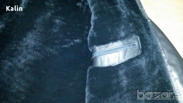 Дизайнерски Черен кожен Кабан, снимка 10 - Якета - 11916795