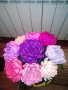 Цветя от хартия-Кълбести хризантеми, снимка 1 - Изкуствени цветя - 24676147