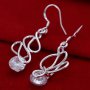 Сребърни обеци с камък Цирконий, снимка 2