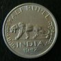 ½ рупия 1947, Индия, снимка 1 - Нумизматика и бонистика - 16150220