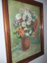Люба Паликарова стара картина акварел натюрморт цветя  1975, снимка 2