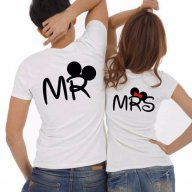 СВЕТИ ВАЛЕНТИН. За ВЛЮБЕНИ! MR & MRS MICKEY LOVE тениски - БЕЗПЛАТНО добавяне на дата!, снимка 5 - Тениски - 11368837