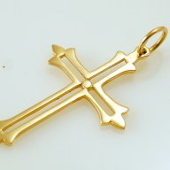 Продаден! златен кръст -троица- 1.00 грама / 14 карата, снимка 3 - Колиета, медальони, синджири - 13309161
