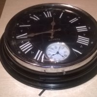 голям метален двоен часовник-41см-внос англия, снимка 1 - Колекции - 26043983