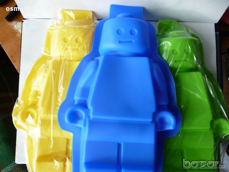 Голяма силиконова форма за сладкиши кейк кекс мъфин торта в формата на фигурка Лего Lego молд човече, снимка 1