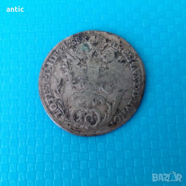 10 kreuzer 1788г сребро стара монета Австро-Унгария Joseph 2 10 кройцера, снимка 1