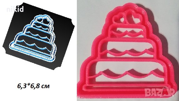 Триетажна сватбена торта с контури етажи пластмасов резец форма за фондан тесто бисквитки , снимка 1