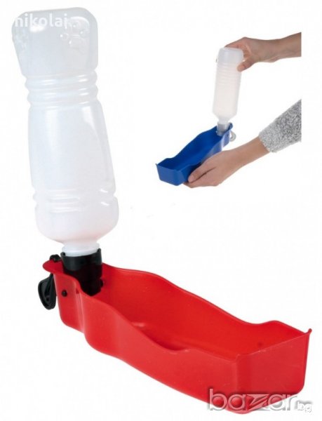 Преносима кучешка поилка шише за вода по време на екскурзии, разходки, тренировки, снимка 1