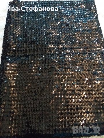 официална парти коктейлна пола с черни пайети , снимка 2 - Поли - 23045645