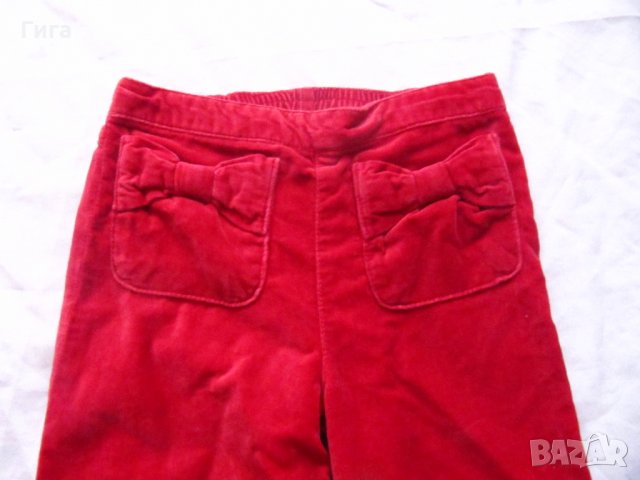Червен плюшен панталон 5/6г, снимка 3 - Детски панталони и дънки - 22563801
