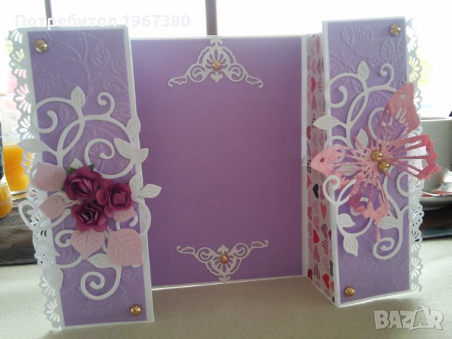 Картичка за рожден ден, юбилей, сватба, ръчна изработка, снимка 14 - Други - 23087654