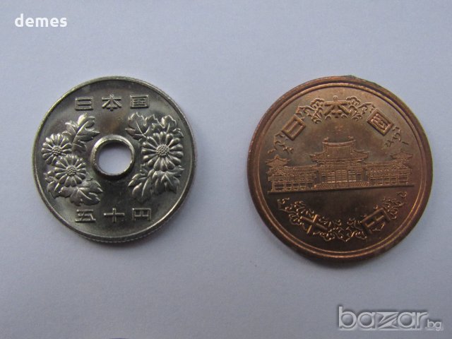 Япония - сет 1, 10, 50, 100, 500 йени - 5 монети, 608 m, снимка 9 - Нумизматика и бонистика - 19118379