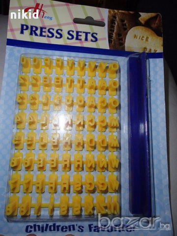 голяма Щампа печат надпис за сладки и бисквитки с числа цифри и букви латиница азбука символи фондан, снимка 3 - Други - 12717918