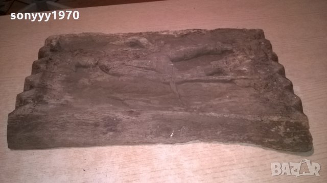антика-стара дърворезба-old-43х39х5см-внос швеицария, снимка 14 - Антикварни и старинни предмети - 26170336