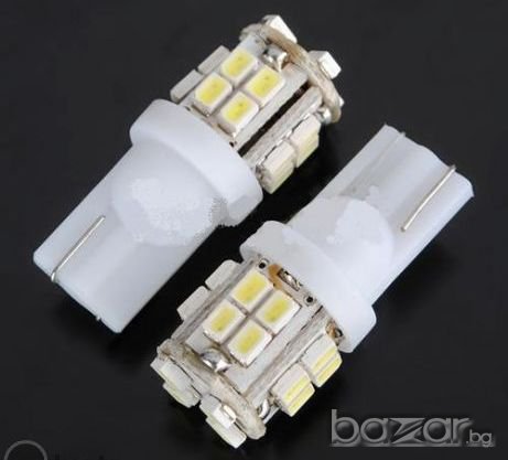 Габаритни диодни крушки /габарити/ T10 W5w с 20 Smd Led ксеноново бели диода, снимка 2 - Аксесоари и консумативи - 7177326