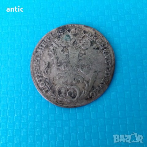 10 kreuzer 1788г сребро стара монета Австро-Унгария Joseph 2 10 кройцера