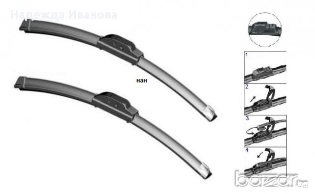 Нови графитни авто чистачки за кола тип БАНАН от 32,5 см до 70 см, снимка 2 - Аксесоари и консумативи - 17125996