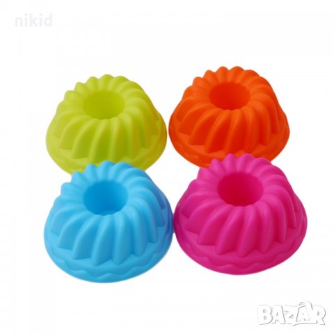 10 мини кексчета мъфини с дупка мъфини силиконови кошнички капсули, снимка 2 - Форми - 21801932