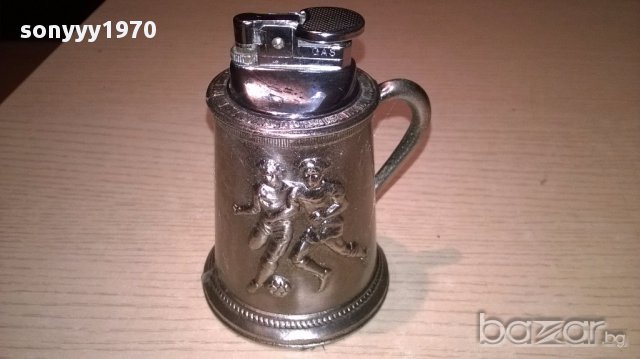 Ретро запалка-халба с футболисти и топка 11/9/7см-внос швеицария, снимка 9 - Антикварни и старинни предмети - 16444657