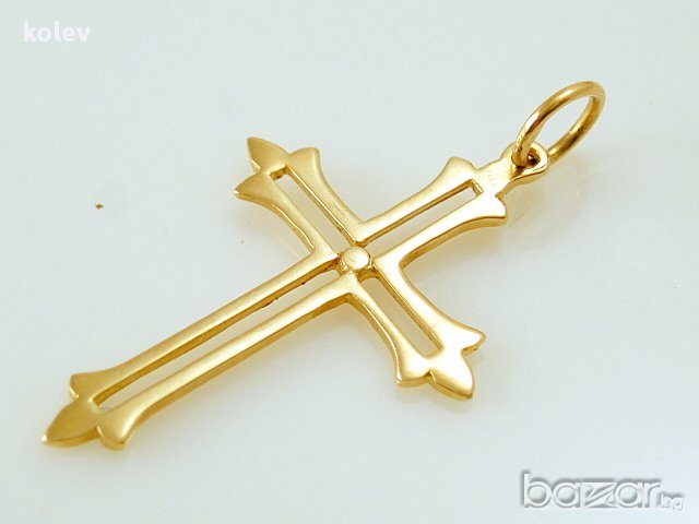 Продаден! златен кръст -троица- 1.00 грама / 14 карата, снимка 3 - Колиета, медальони, синджири - 13309161