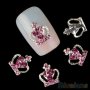 коронка с кръст и розови камъни диамант камъчета бижу за нокти декорация украса за маникюр