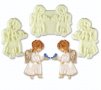 4 ангела ангелчета пластмасови форми печат за сладки бисквитки фондан тесто кръщене декорация украса
