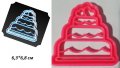 Триетажна сватбена торта с контури етажи пластмасов резец форма за фондан тесто бисквитки , снимка 1 - Форми - 25415396