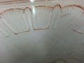 Стар стъклен поднос розово стъкло, снимка 8
