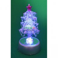 Декоративна елхичка със звезда - светеща в различни цветове. Изработена от стъкло и PVC материал. , снимка 2 - Декорация за дома - 16202655