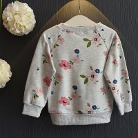 Детска блуза суичер сив на цветя , снимка 4 - Детски Блузи и туники - 21244025