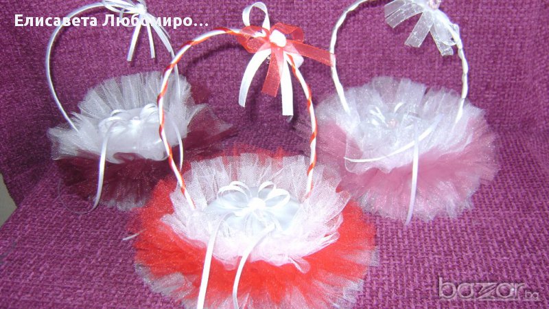 сватбени аксесоари, кошнички  за халки,кошници,късметчета, снимка 1