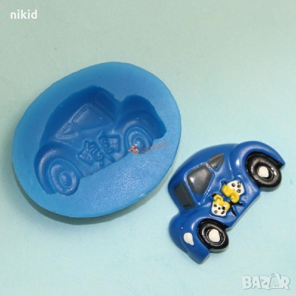 Малка Спортна рали кола автомобил силиконов молд форма декорация торта фондан шоколад, снимка 1
