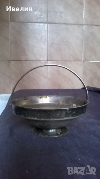 стара метална купа арт нуво, снимка 1