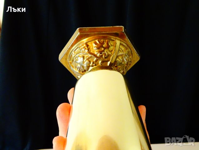 Бронзов бокал за вино 350 мл.,лози,грозде.  , снимка 3 - Антикварни и старинни предмети - 25444320