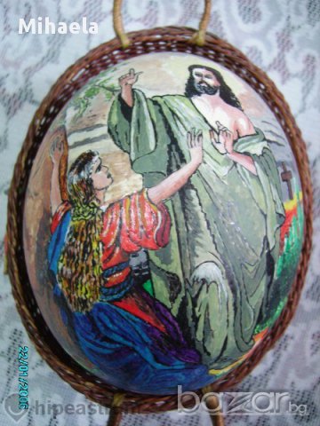 Рисувано щраусово яйце, снимка 1 - Декорация за дома - 18130079
