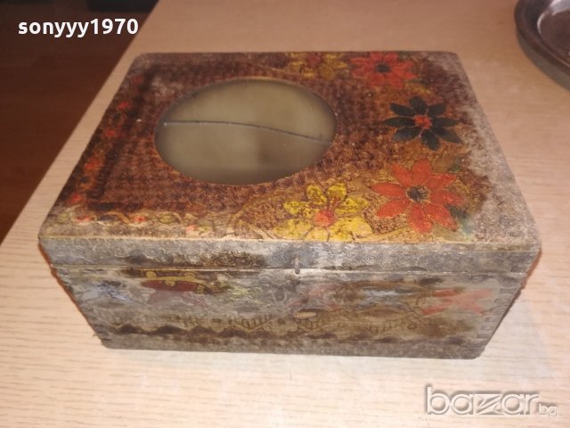антика-старинна кутия за стена-19х15х9см, снимка 4 - Антикварни и старинни предмети - 20962448