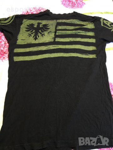 Мъжка тениска Affliction American Customs Black & Green Skull , снимка 5 - Тениски - 25975809