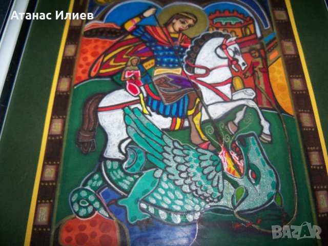 "Свети Георги" картина от художничката Искра Асенова, снимка 15 - Картини - 22186499