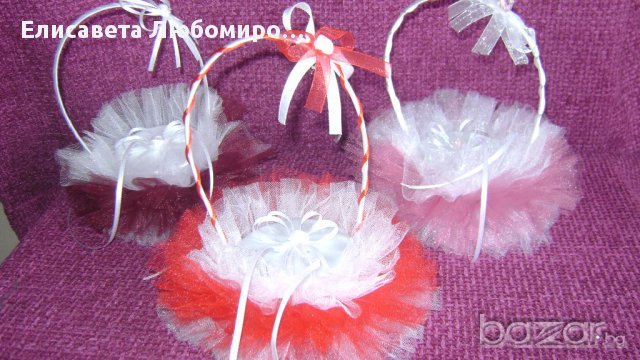 сватбени аксесоари, кошнички  за халки,кошници,късметчета