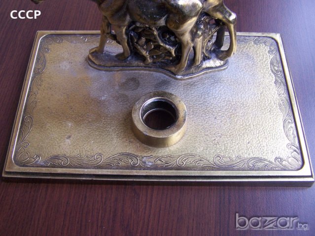 Стара бронзова мастилница, снимка 7 - Други ценни предмети - 18586344