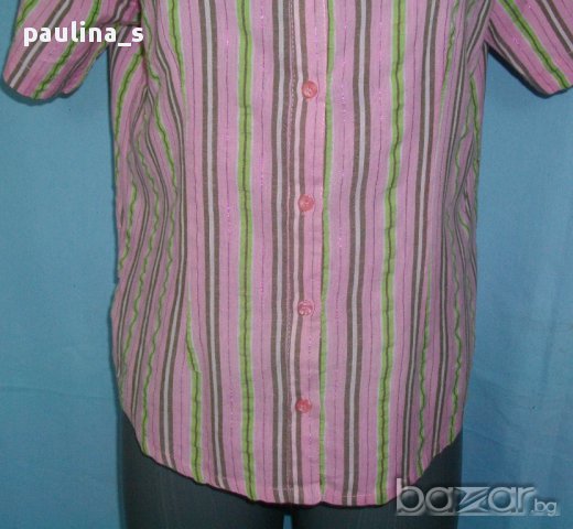 Два различни броя / Дамска риза от органичен памук в райе , снимка 6 - Ризи - 14505690