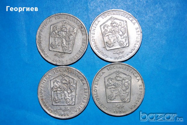 Чехословакия лот от 2 крони 1972,1973,1986,1975, снимка 2 - Нумизматика и бонистика - 15563930