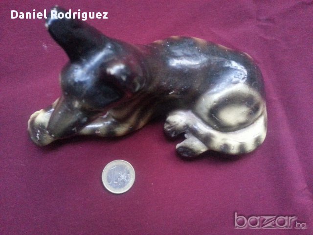 Стара Българска Керамична Статуетка Чакал, снимка 4 - Антикварни и старинни предмети - 16361016