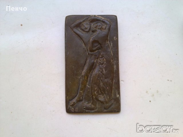 стара бронзова, авторска пластика, снимка 3 - Антикварни и старинни предмети - 15762396