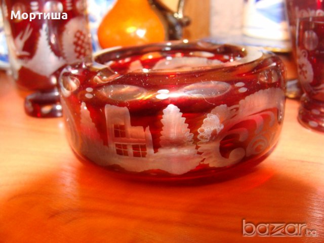  Кристален комплект рубин разпродажба , снимка 7 - Антикварни и старинни предмети - 21195428