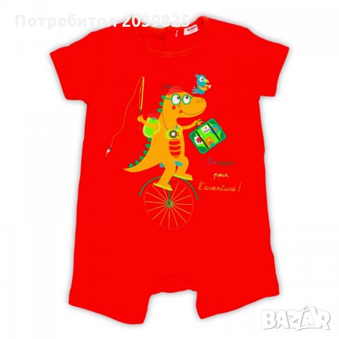 Нов Ромпър, Боди, Гащеризон, Червен, Бебе Момиче, Бебе Момче, Крокодил, 1-18 месеца, снимка 1