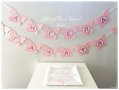 украса за погача в розово и бяло на тема Пеперуди *надпис *месал с името на детето и дата на празник, снимка 2
