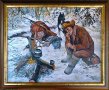 " Ловец на почивка ", картина за ловци, снимка 1 - Картини - 18579278